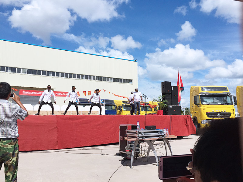 Performance in new products launch event of SINOTRUK T7H series trucks in Beira, Mozambique.